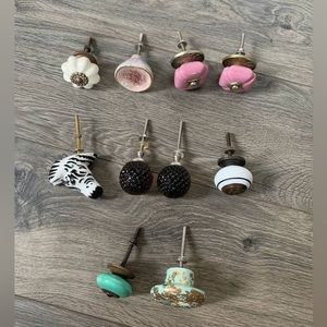 Anthropologie colorful knobs, cabinet/dresser knobs